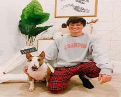 He has also adopted a dog whom he named Moose. Moose also has his own Instagram.